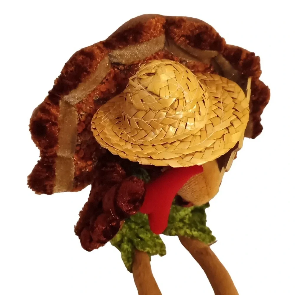 Dandee Turkey Plush Gobble Gobble Sign Straw Hat Sitting Collector's Choice 14